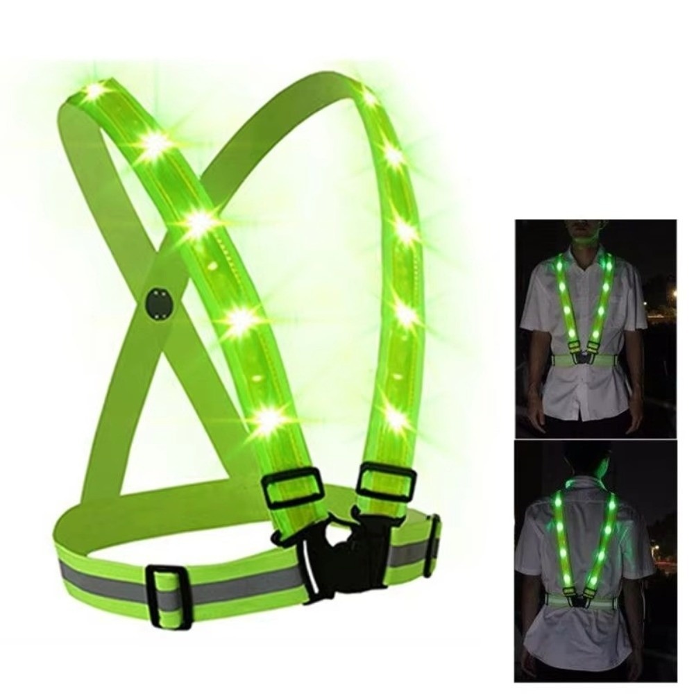 Reflective Cycling Vest - Новый полиэстеровый светодиодный сигнальный жилет с