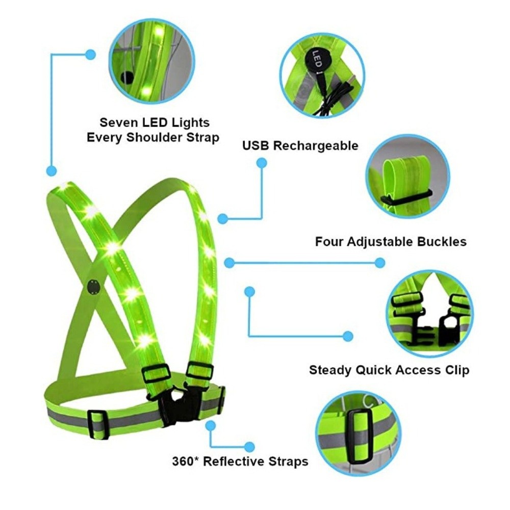 Новый полиэстеровый светодиодн – обзор и цена Reflective Cycling Vest